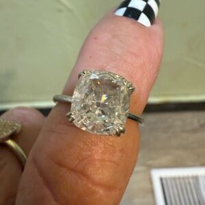Radiant cushion sterling Women's Ring sz 7 NEW